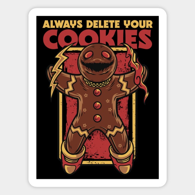 Always Delete Your Cookies // Funny Christmas Horror Magnet by SLAG_Creative